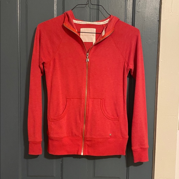 Vintage Victoria's Secret Red Hoodie with Gold Angel Wings - Picture 3 of 7
